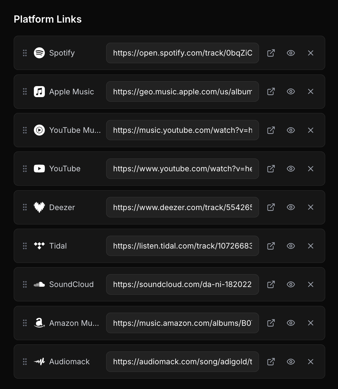 PromoLink platform link editor